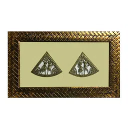 Gallery99 Chaque Decor Gold-Toned & White Dhokra Warli Abstract Wooden Wall art-picture-23