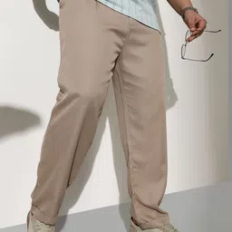 Instafab Plus Men Relaxed Easy Wash Trousers image 5