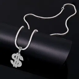 Krelin Silver-Plated Artificial Stones Studded Pendants With Chains-image-26