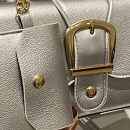 HAUTE SAUCE by Campus Sutra Women's Silver Vegan Leather Hand Bag image 3
