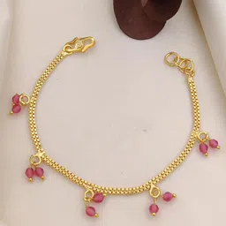 DIMIKI Gold-Plated American Diamond Studded Gold-Plated Link Bracelet-picture-25