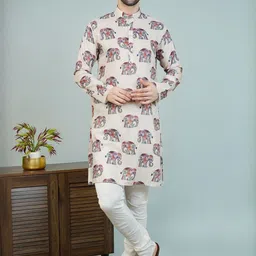 Wintage Men Ethnic Motifs Printed Regular Kurta with Pyjamas image 2