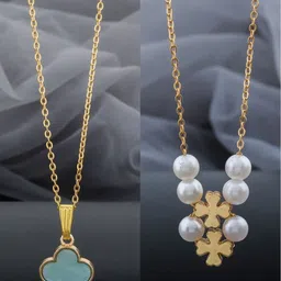 Birado Jewellery Set Of 2 Gold-Plated Artificial Beaded Necklace-picture-23