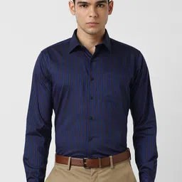 Van Heusen Men Slim Fit Striped Spread Collar Cotton Formal Shirt-picture-24