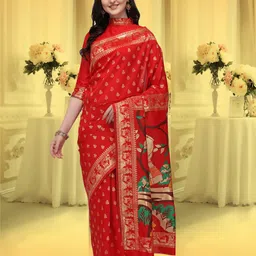 DIVASTRI Woven Design Zari Silk Blend Saree-picture-16