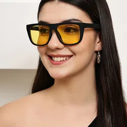 Garry Gobbs Unisex Yellow Lens & Black Square Sunglasses with image 4