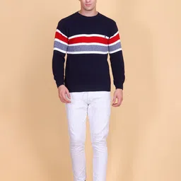 CLAPTON Men Colourblocked Woollen Pullover image 3