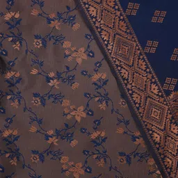 Jaipur Kurti Floral Woven Design Zari Silk Blend Unstitched Dress Material image 4