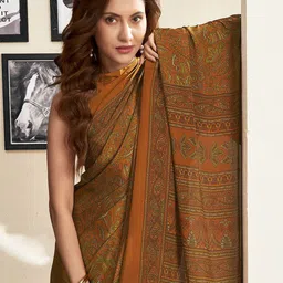 KALINI Paisley Pure Silk Dabu Saree image 1