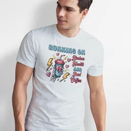 Seekbuylove Graphic Printed Round Neck Bio Finish Pure Cotton T-shirt image 2