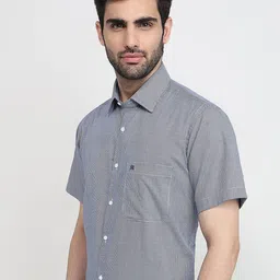 Raymond Men Comfort Regular Fit Multi Striped Spread Collar Cotton Formal Shirt image 5