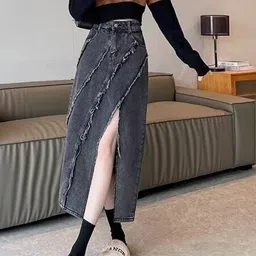 StyleCast x Revolte Front Slit Straight Midi Skirt image 3