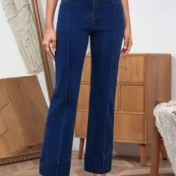 ADBUCKS Women Straight Fit High-Rise Slash Knee Stretchable Jeans-picture-23