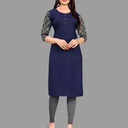 Coft Women Keyhole Neck Crepe Kurta-picture-21