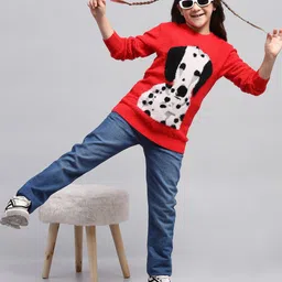 Monte Carlo Girl Polka Dot Print Long Sleeves Woollen Top image 2