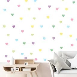 My Kids Wall Pink & Brown 60 Pieces Heart UV Printed Wall Sticker-image-89