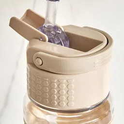 Home Centre Atlantis Dune Bally Beige & Transparent Sipper Water Bottle 620ml image 4