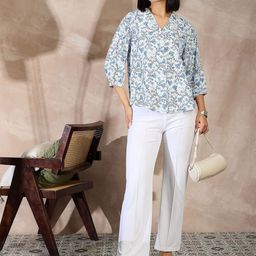 all about you Floral Printed Puff Sleeve Satin Top-picture-17