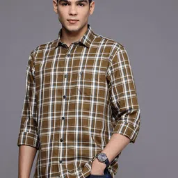 Allen Solly Pure Cotton Classic Fit Checked Casual Shirt-image-49