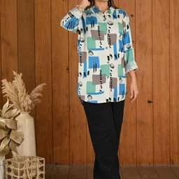 AC&F Printed Cotton Shirt & Trousers Co-Ord Set-picture-31