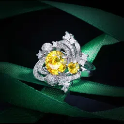 Designs & You Sliver-Plated Cubic Zirconia-Studded Finger Ring image 3