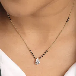 Crash.Club By CKC 18KT Gold Diamond Studded Pear Shaped Magalsutra -4.15g-image-76