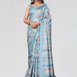 KALINI Printed Saree With Blouse Piece-image-79