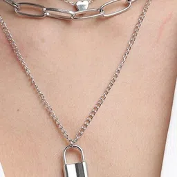 Oxidized Heaven Silver-Plated Layered Necklace image 3