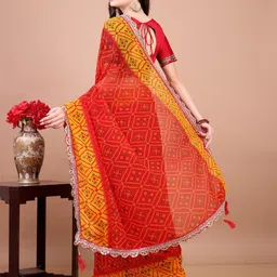LeeliPeeri Designer Bandhani Poly Georgette Designer Bandhani Saree image 2