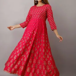 ftDiva Women Round Neck Fit and Flare Ethnic Dresses-image-6