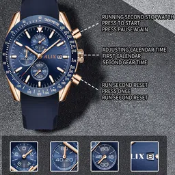 ALIX Men Brass Dial & Straps Analogue Chronograph Watch AL3014T RGBEBE image 5