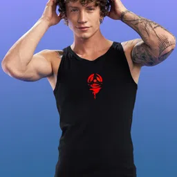 Uniplanet store Printed Scoop Neck Gym Vest UVM-LG-STORY-FIVE-BLK-S image 2