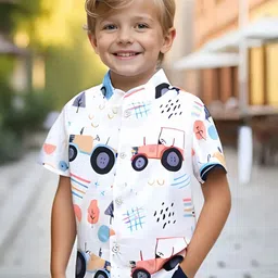 BAESD Boys Pack of 2 Classic Fit Conversational Printed Spread Collar Cotton Casual Shirts image 4