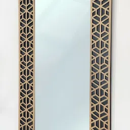 Art Street Gold & Black Textured Rectangular Glass Wall Mirror image 2