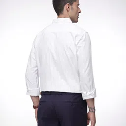 French Connection Men Vertical Striped Regular Fit Cotton Linen Casual Shirt image 3