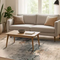 OBSESSIONS Grey Abstract Printed Traditional Carpet-picture-41