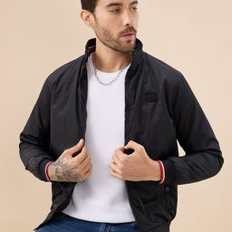 Status Quo Men Stand Collar Solid Lightweight Bomber Jacket-picture-20