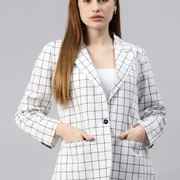 Cottinfab Checked Single-Breasted Pure Cotton Semiformal Blazer-picture-10