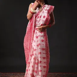 SANISA Ethnic Motifs Silk Blend Handloom Saree image 5