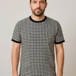 BAESD Men Checked Monochrome Pockets T-shirt-picture-13