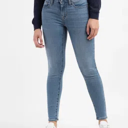levi's Women's 710 Blue Skinny Fit High Rise Jeans image 2