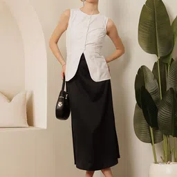 STREET 9 A-Line Midi Satin Skirt image 4