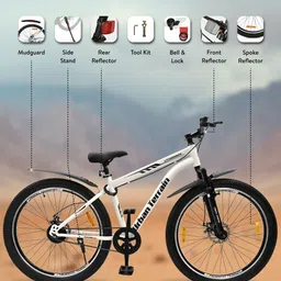 URBAN TERRAIN White UT5000S29 With Steel Frame Dual Disc Brake Bell & LockMTB Cycle image 4