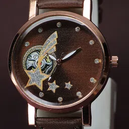 VIRAKTI Women Pack Of 2 Printed Round Dial Analogue Watch M.F-49-PINK-F-69-BROWN image 3