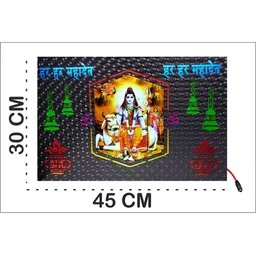SHRI KHATU SHYAM CREATION Black & Blue Lord Shiva Religious Wall Arts with Back Light image 2