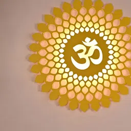 DEKORSTATION Yellow & Beige Wood Contemporary Spherical Shaped Wall Lamp image 3