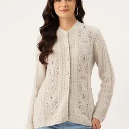 APSLEY Floral Self Design V-Neck Cardigan-picture-36