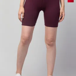 Attire Zone Women Skinny Fit Low-Rise Cycling Sports Shorts-image-53
