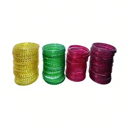 Only Offers Set Of 40 Magenta Glass Artificial Stones Bangle-picture-20