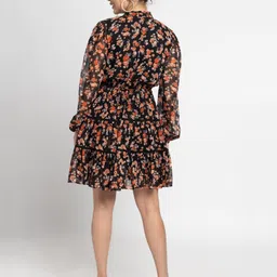 JULO Floral Print Georgette Fit & Flare Mini Dress image 4